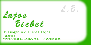 lajos biebel business card